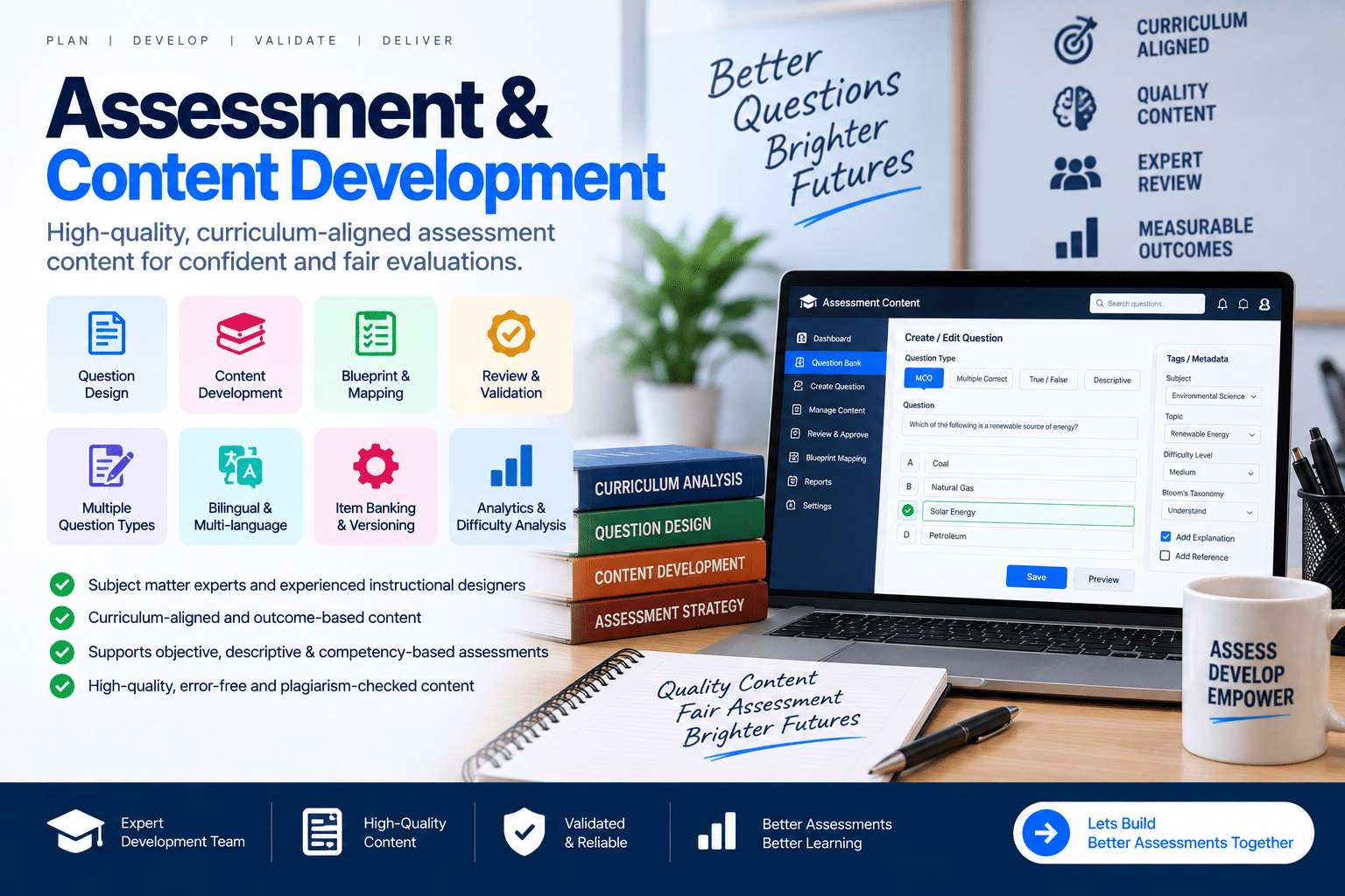 Assessment and content development illustration