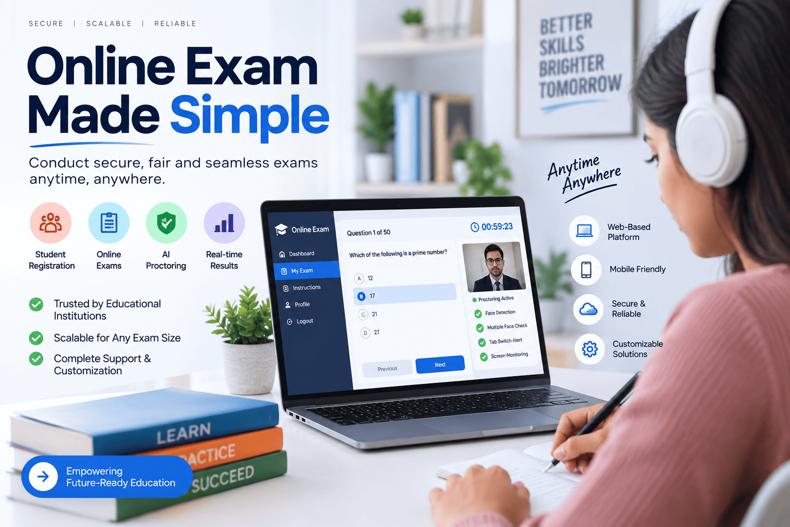 Online examination system illustration